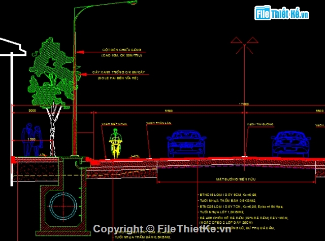 mẫu đường,đường nội thị,đường rộng 17m